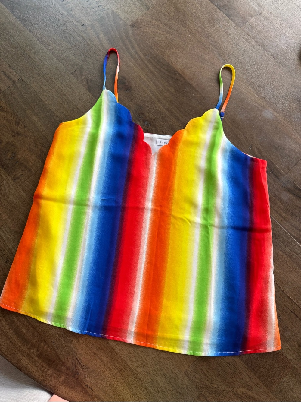 Socialite Multicolor Stripe Scalloped Cami
